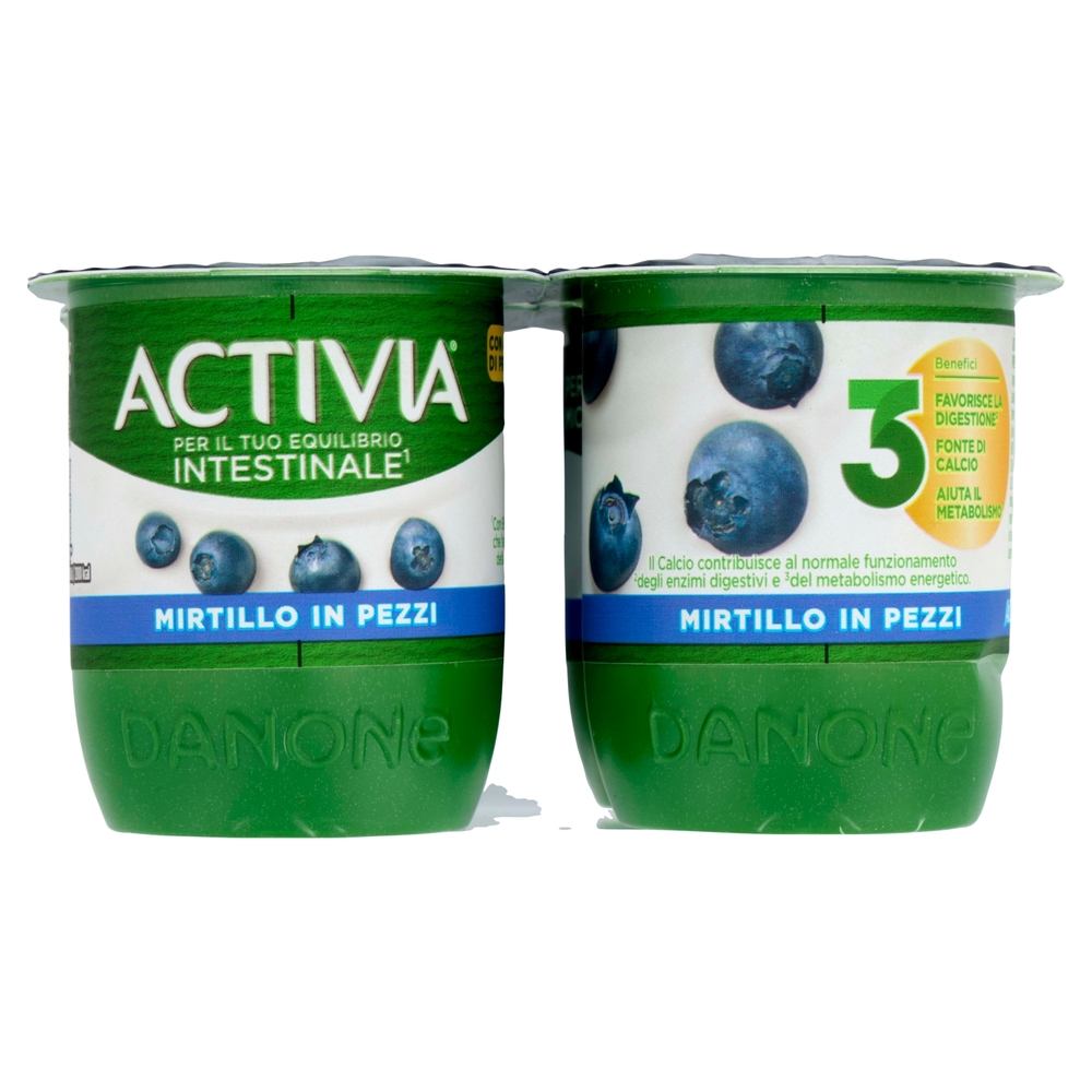 Activia Frutta con Mirtillo in Pezzi, 4x125 g